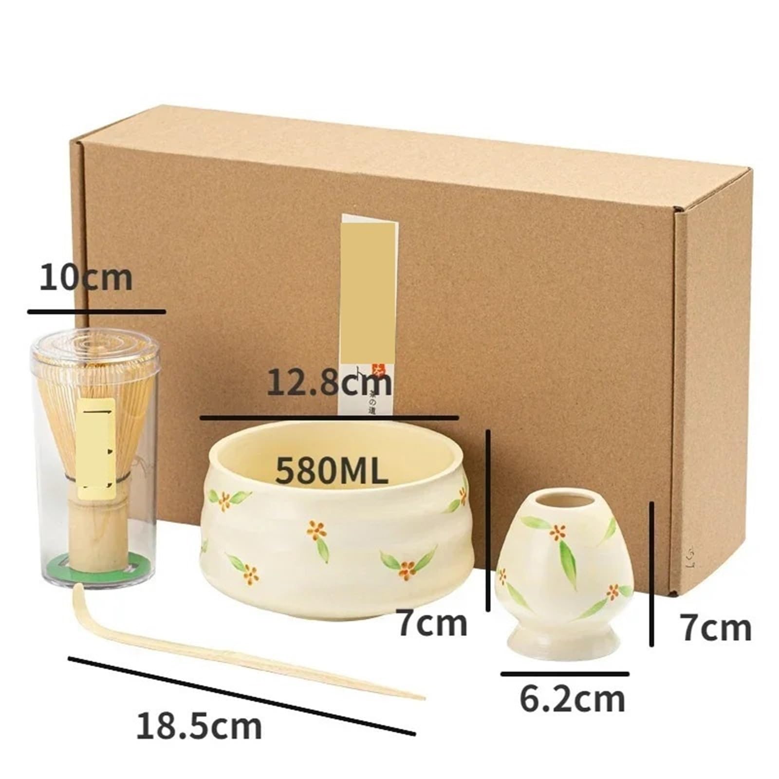Keramik Matcha Schüssel Set Matcha Brushd Tee Set Tee Tisch Zubehör Matcha Tee Werkzeuge Set Matcha Tee Set(White)