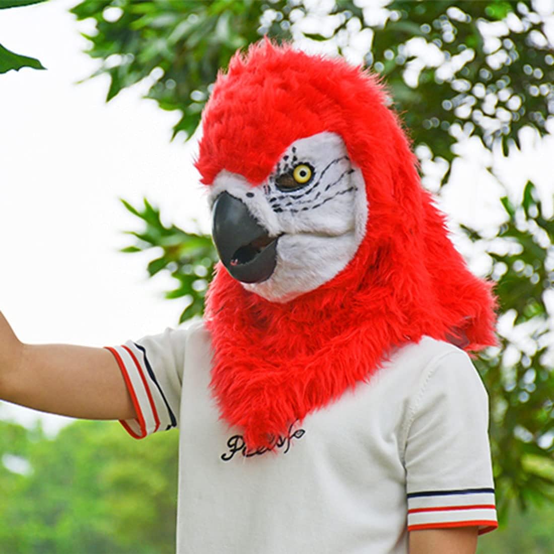 2023 Premium Psittacidae Parrot Head Mask Moving Mouth Bird Cosplay Hat for Halloween Christmas Party Costume