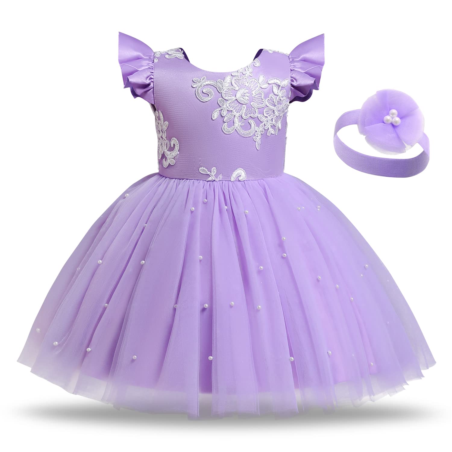 TTYAOVO Bebé Boda Pompa Bautismo Bautizo Tutu Vestido Chicas Princesa Vestir — view 8