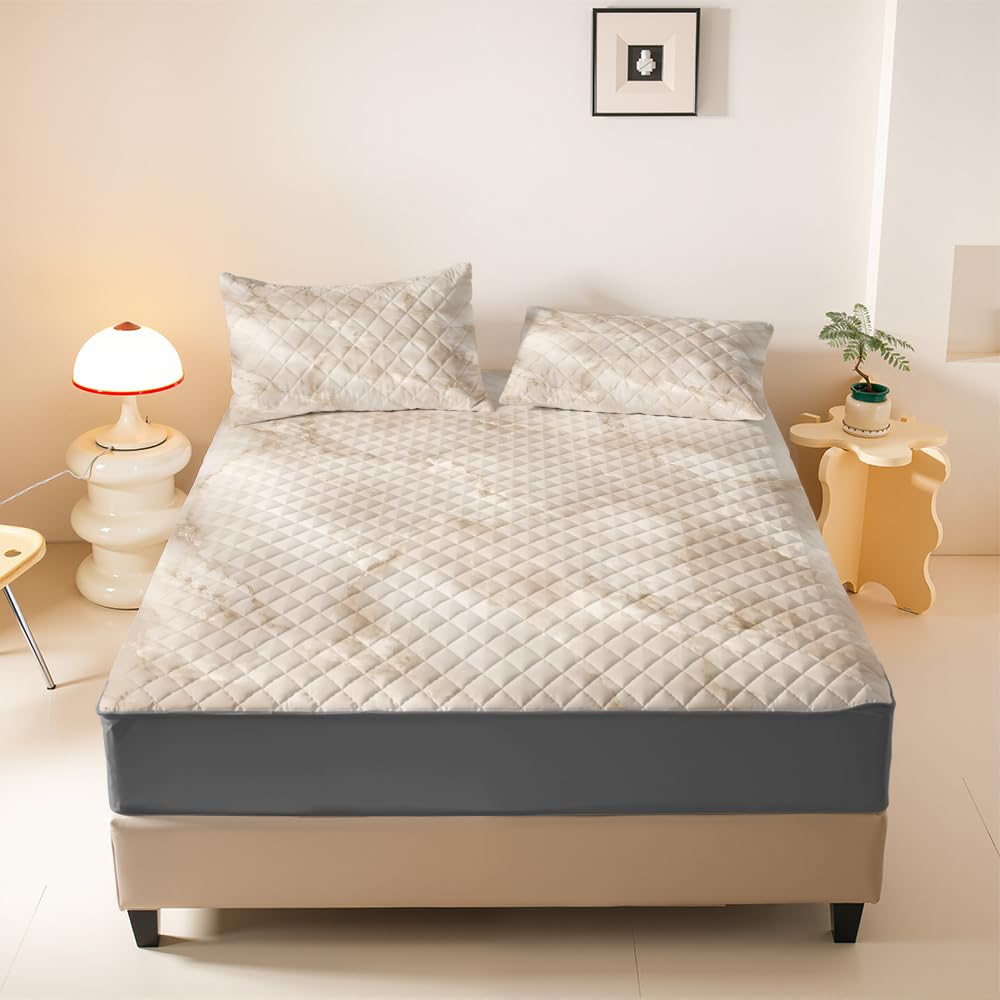 Morbuy Alèse Imperméable Matelassée (Marbre 9,180x200cm)