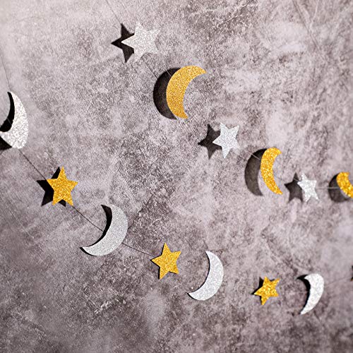 400 Pieces Glitter Star And Moon Paper Confetti Double Side Table Paper Confetti Sequin For Wedding Birthday Baby Shower Moon And Star Party Ramadan Mubarak Decor (Gold, Silver) #TOP4