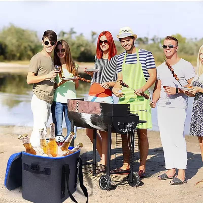 Miniatura 4 de Cubo plegable de 5 galones (20L) cubo plegable portátil multifuncional contenedor de agua para camping, pesca, senderismo, viajes, mochilero,