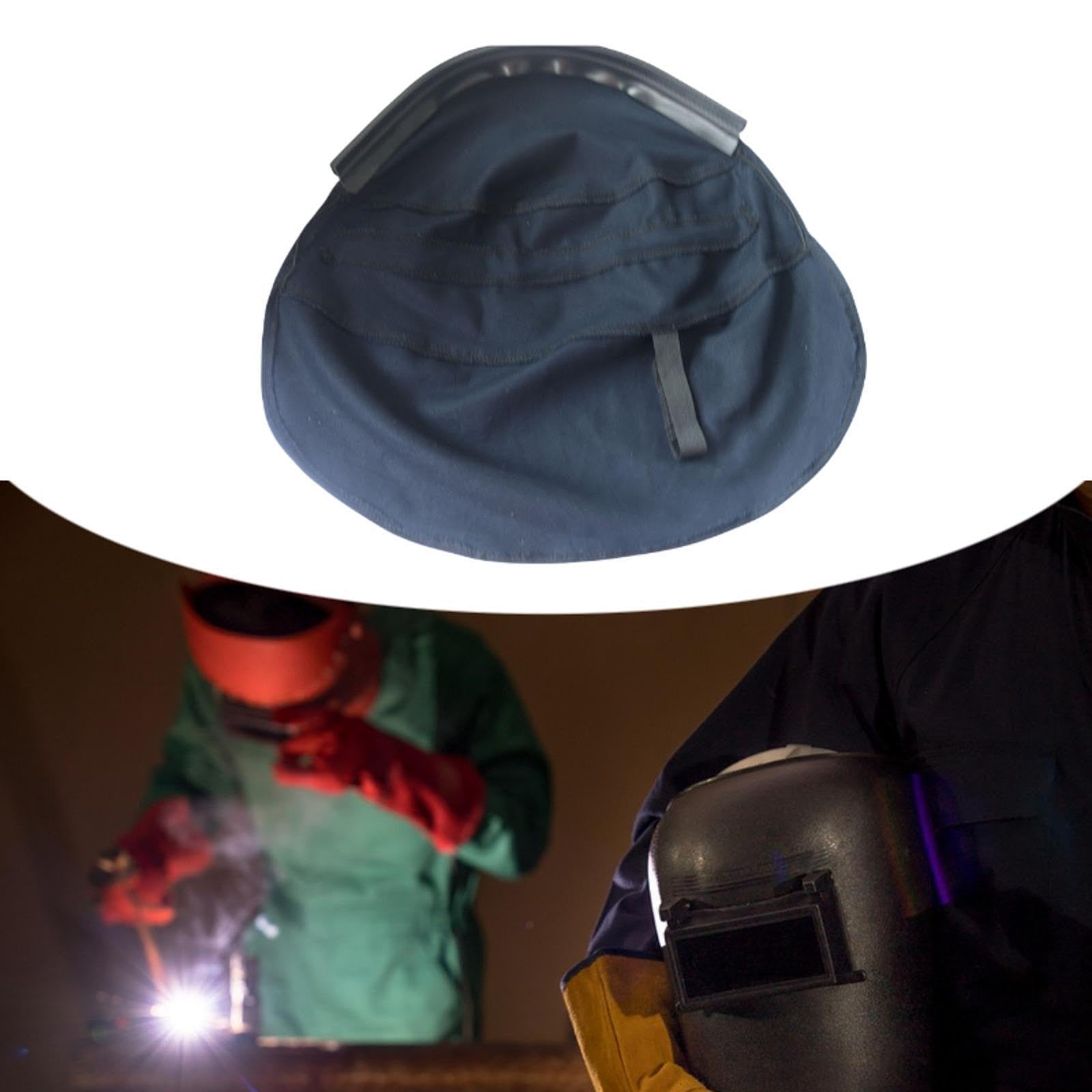 Milageto Welding Helmet Cover Practical Reliable Durability Convenient Washable Lightweight Reusable Comfortable Neck Protection Hood, Dark Blue