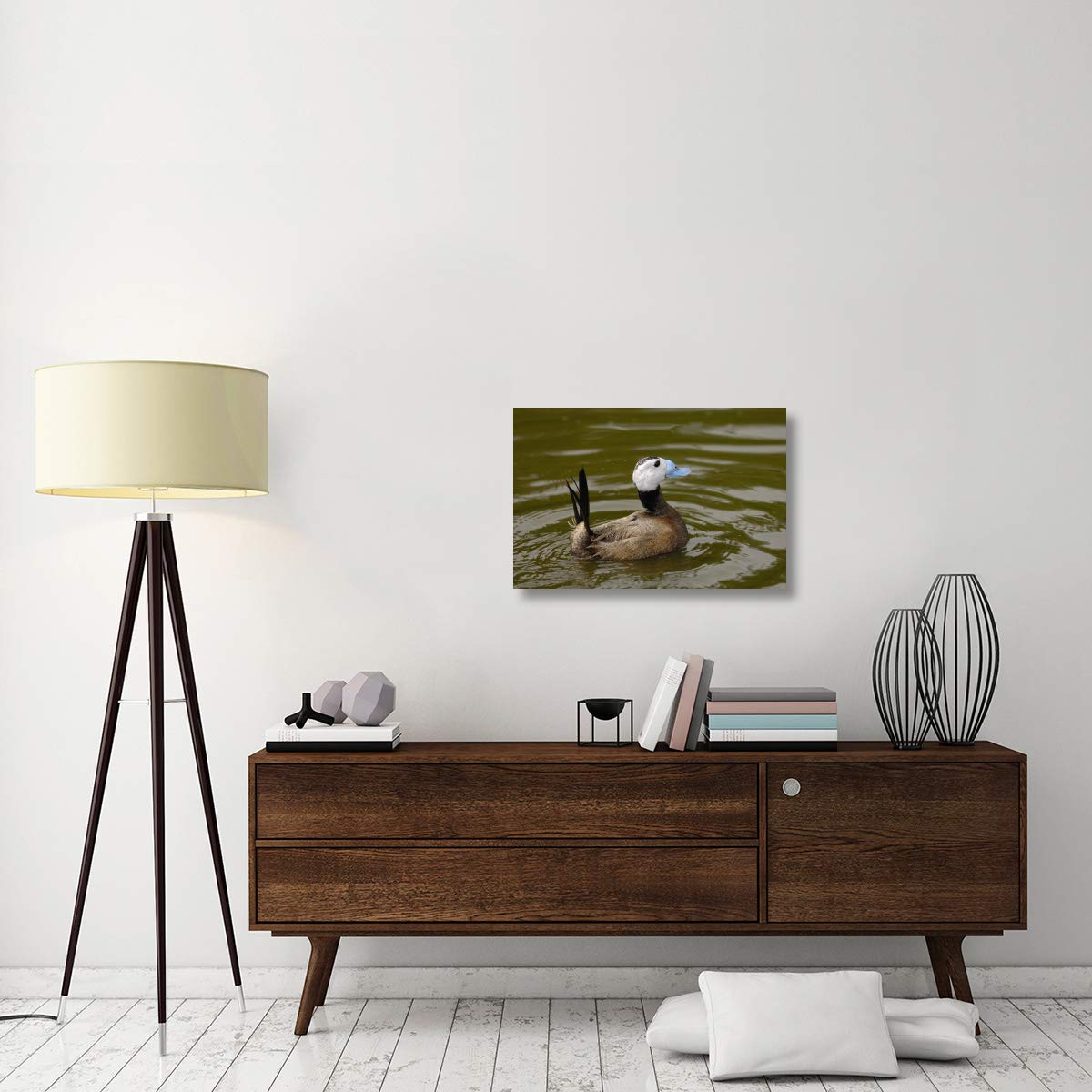 Global Canard à tête Blanche mâle, Angleterre Toile Art 30"x20"