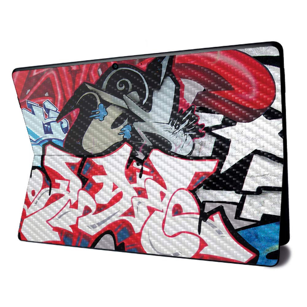 MightySkins Carbon Fiber Skin for Microsoft Surface Pro X - Graffiti Mash Up | Textured Carbon Fiber Finish | Easy to Apply, Remove, and Change Styles | Made in The USA