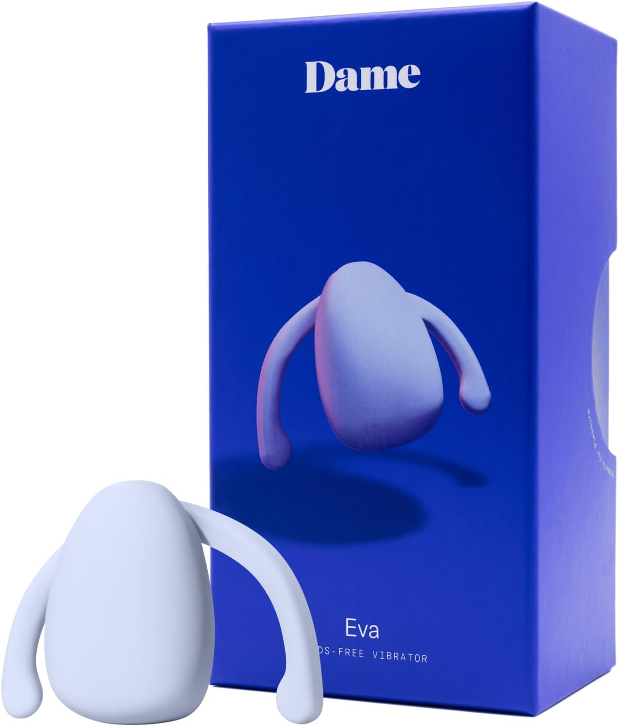 Dame Products Eva Personal Massager for Women - Relieve Stress Relax Hands-Free - 3 Speeds - Rechargeable - 100% Waterproof and Body-Safe - Ice Color