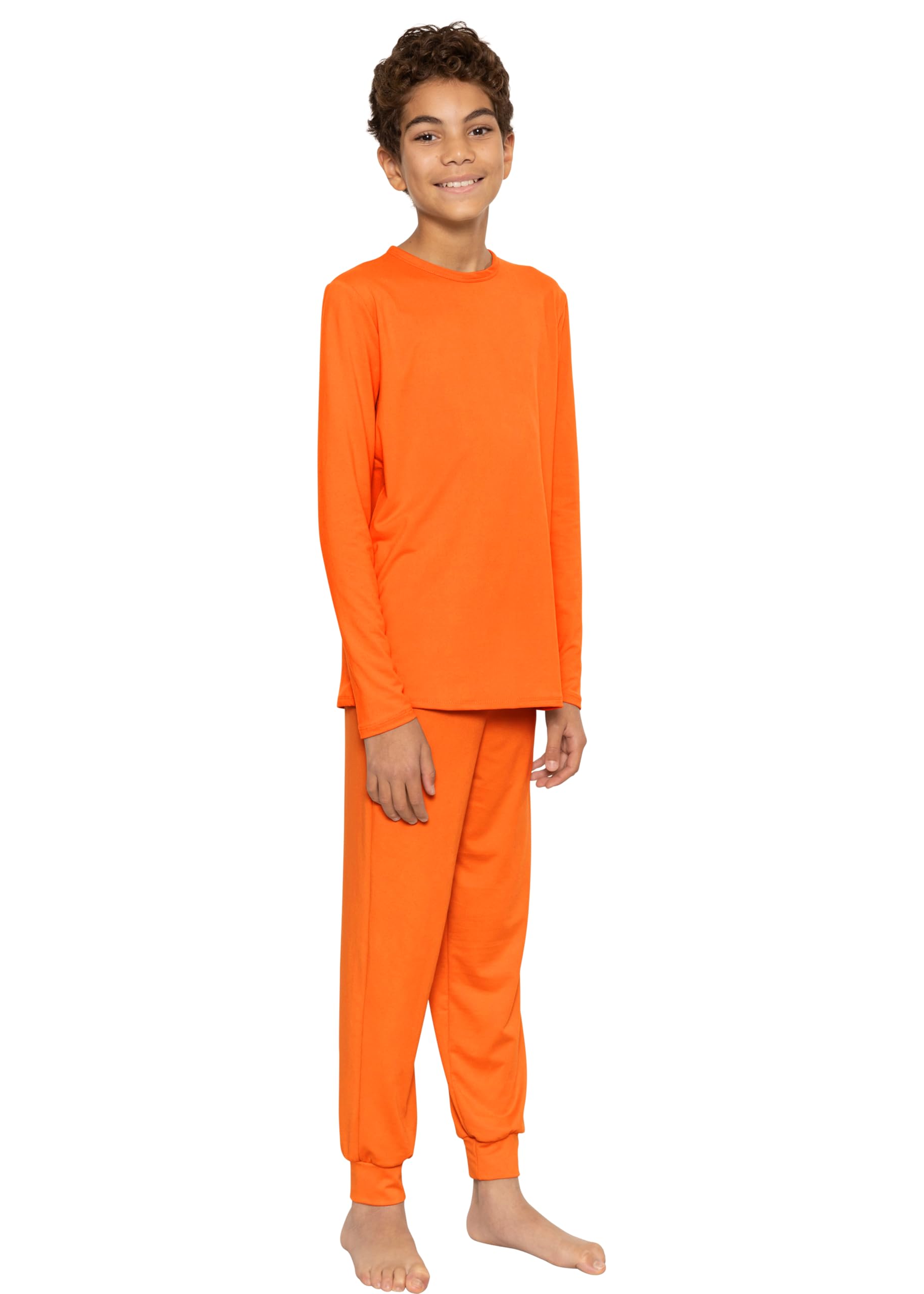 STRETCH IS COMFORT Boys Thermal Set Long Sleeve Top with Jogger Pants | Crew Neck or Hoodie | Thermal Underwear For Kids Set