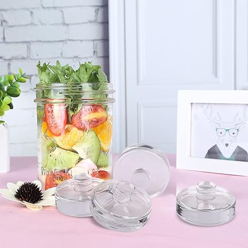 Vista 6 de Eleganttime 9 Pack Glass Fermentation Weights with Easy Grip Handle, Heavy Fermenting Lids Canning Weight Kit for Wide Mouth Pickling Mason Jars