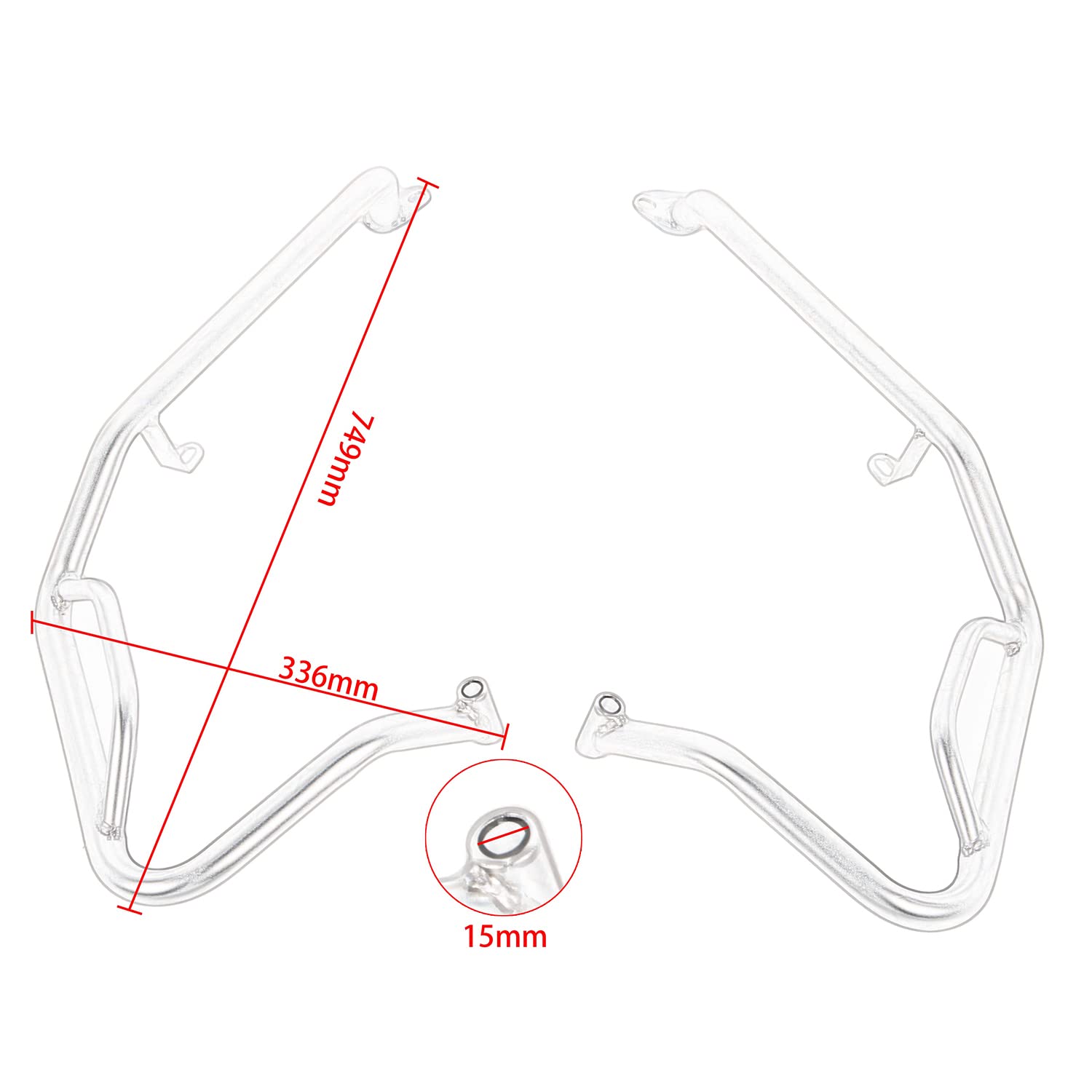 Protector de parachoques de motor de motocicleta barra de choque de autopista X ADV 750 Protector de parachoques contra caídas para Honda X-ADV 750 X ADV750 X ADV X-ADV ADV 750 21-23 (Bajo-Plata)