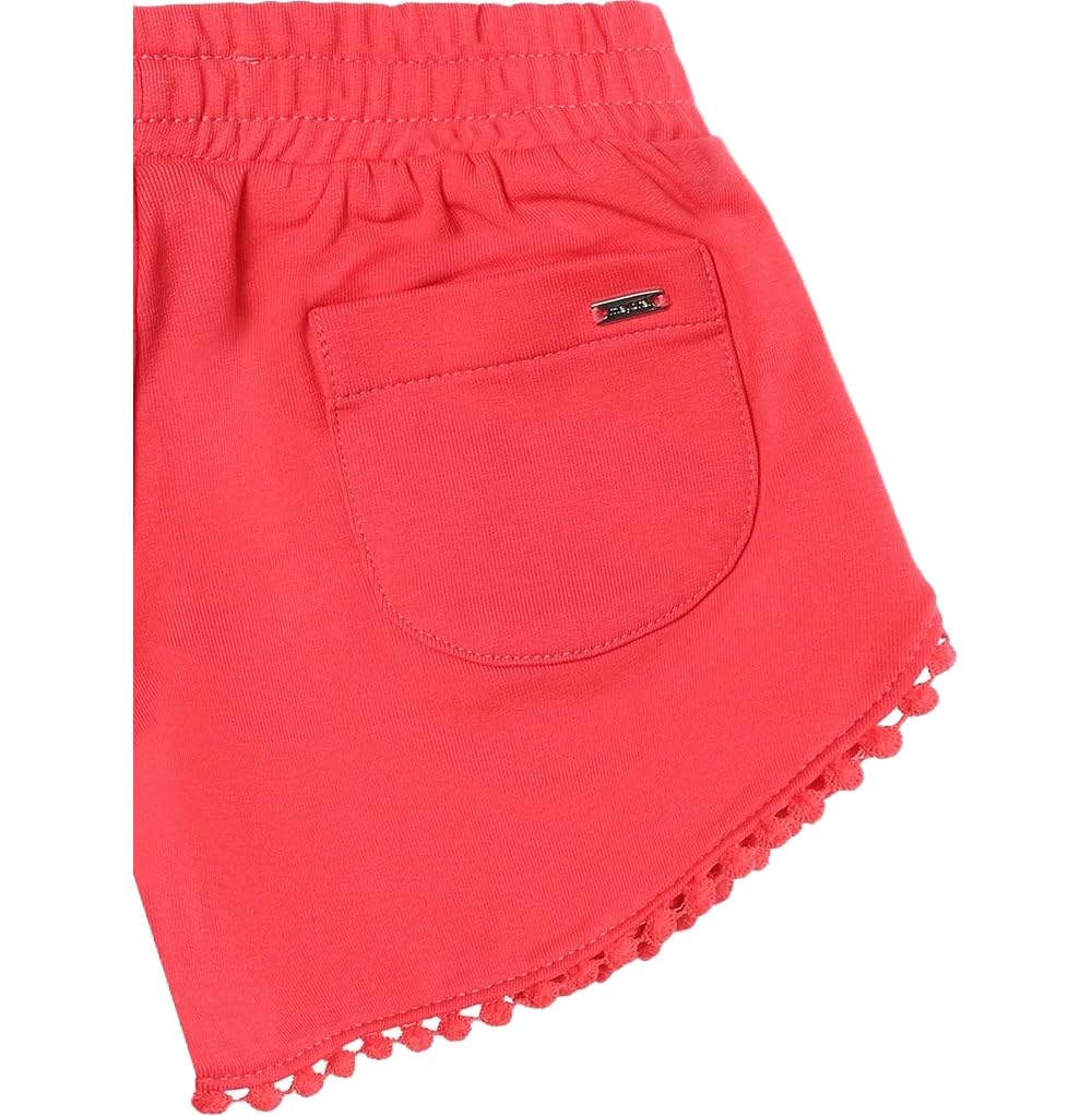 Mayoral Pantaloncini Estivi per Ragazza 3 a 9 Anni, Shorts Bambina, Elastico in Vita, Decorazione con Pompon, Comodi e Traspiranti, Perfetti per Casual e Vacanze, Navy, 607, 3284