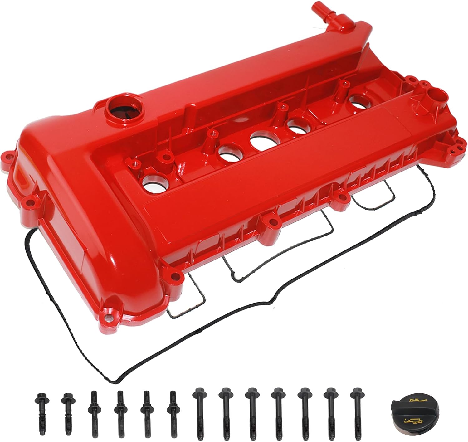 2.0L Aluminum Valve Cover Compatible with 2005-2008 Escape 2008-2011 Focus Replace# 4S4Z-6582-CA 4S4Z-6582-C 4S4Z-6582-D 1S7Z-6584-BA 4S4Z6582CA 4S4Z6582C AL Red