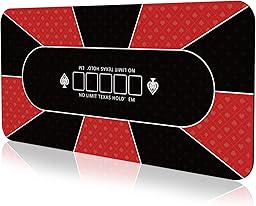 YUZPKRSI Tappetino da Poker 180 × 90cm, Texas Hold’Em Panno da Poker Portatile, Professionale Tappeto da Poker per 10 Giocatori, Layout Superiore del Poker con Borse da Trasporto