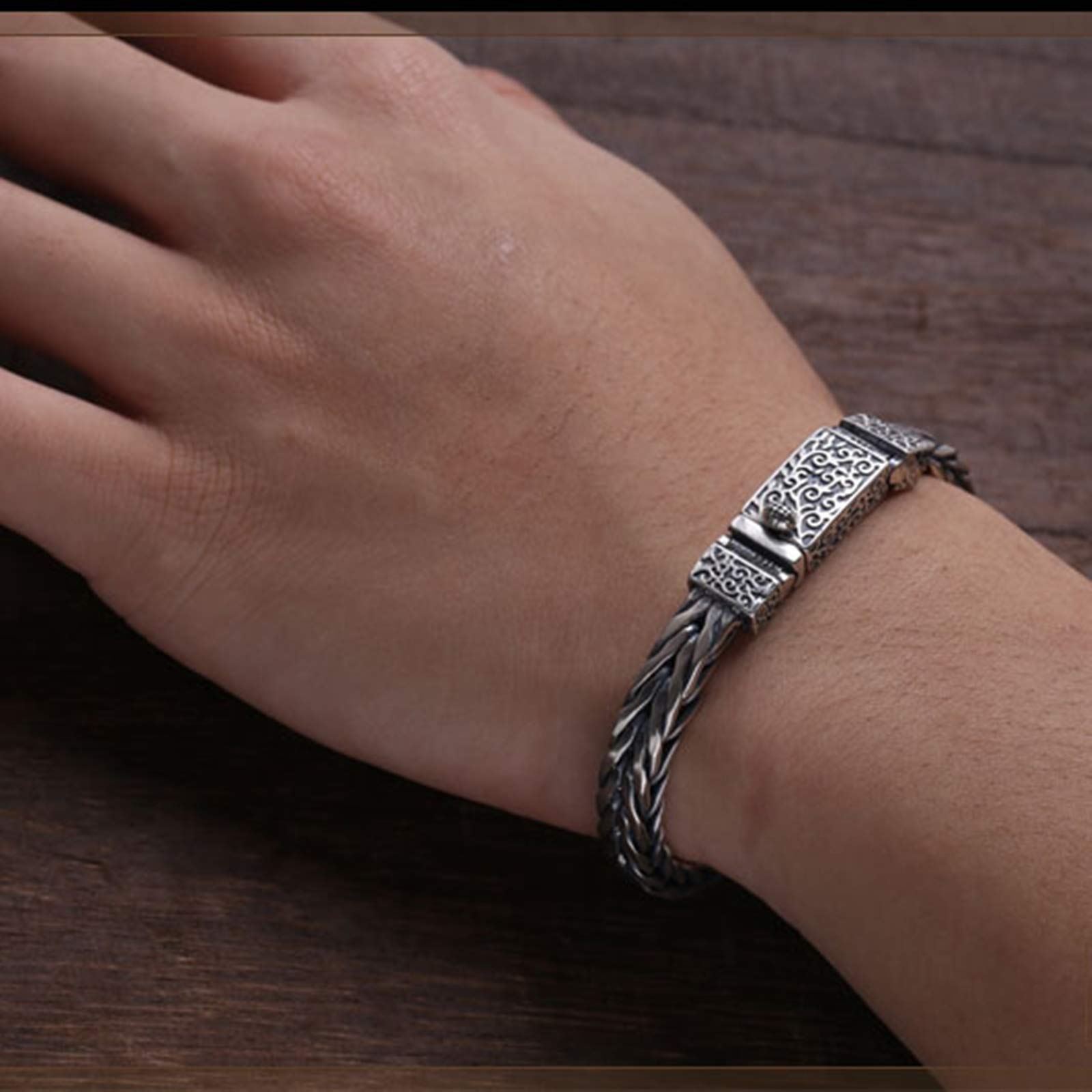 Beydodo Silber 925 Männer Armband Punk Vintage Francokette Armband Silber