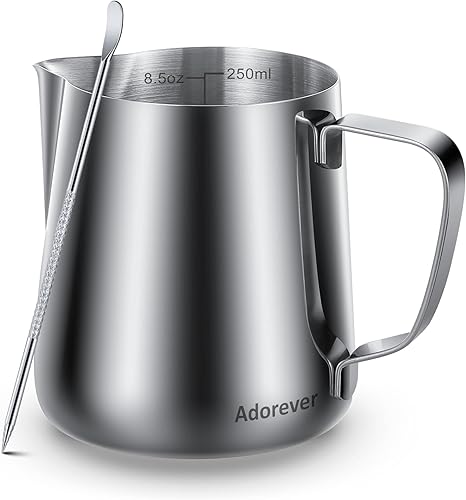 Miniatura 90 de Jarra espumadora de leche de 350 ml, 600 ml, 900 ml, 1500 ml y 2000 ml (12 onzas, 20 onzas, 32 onzas, 50 onzas y 66 onzas), de acero inoxidable