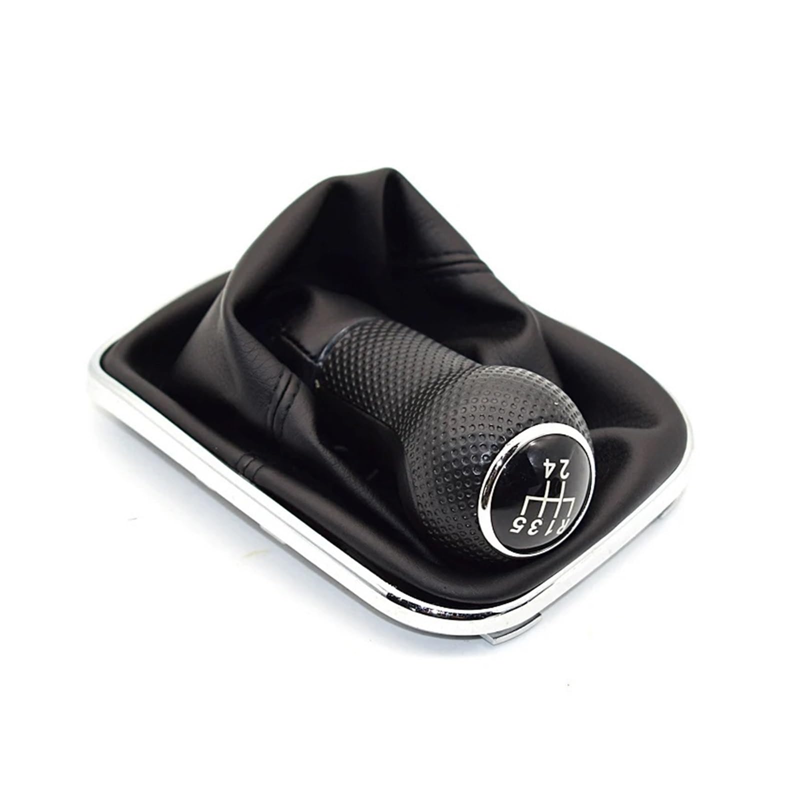 Grozzy Universal Shifter Handle 23mm for Volkswagen for VW for Golf 4 IV for MK4 GTI R32 for Bora for Jetta 5Speed Black Frame Gear Shift Knob Lever(1,5Speed)