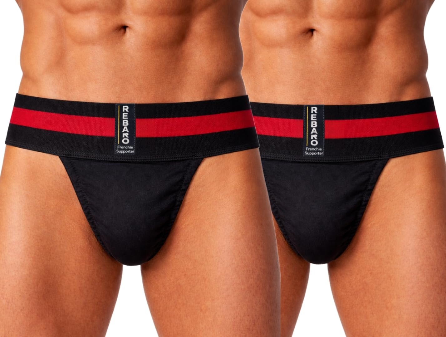 rebaro Men's Athletic Supporter, Cotton, Striped, Sports Jockstrap Style, Quick Dry, Moisture Wicking, Stretchable, Breathable, Mid Rise, Pack of 2-picture-55