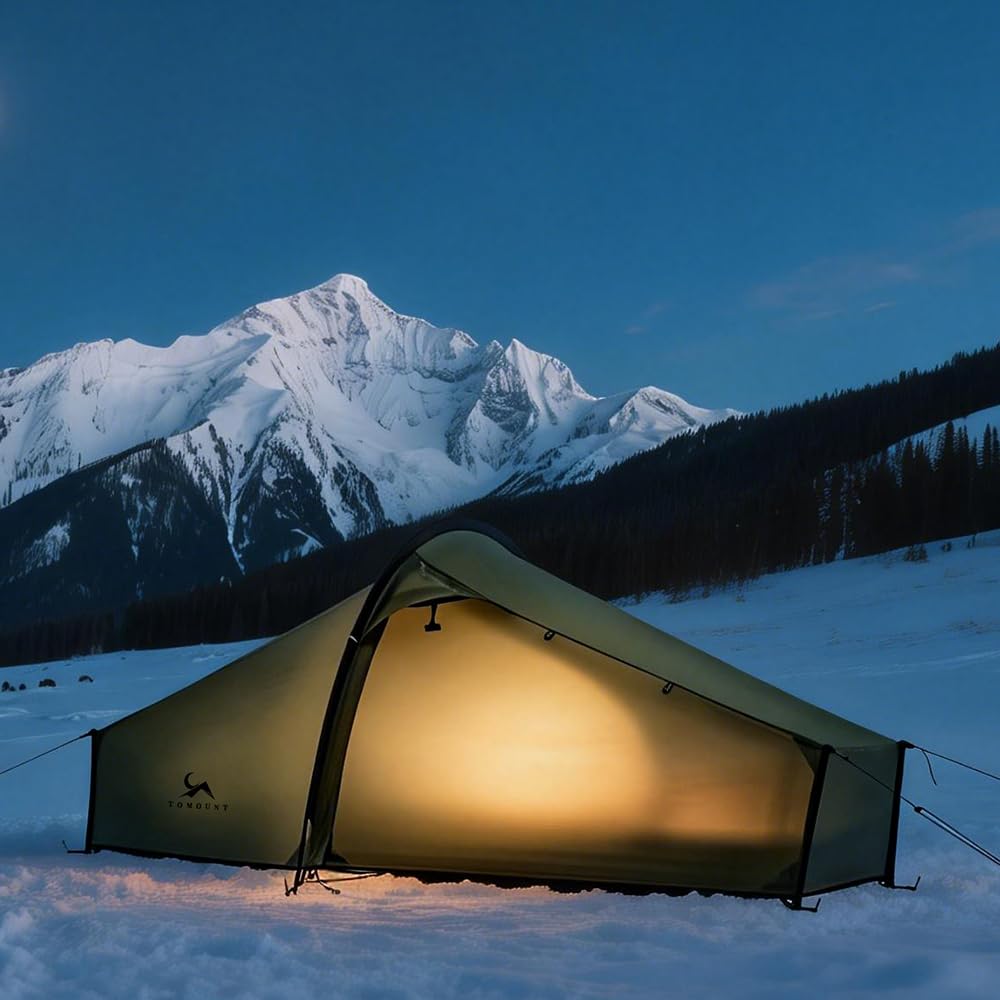TOMOUNT Bivy Zelt Nylon Ultralight 1 Person wasserdichtes Biwaksack kleines Packmaß Trekkingzelt grün Campingzelt für Outdoor Camping Wandern Reisen und Klettern