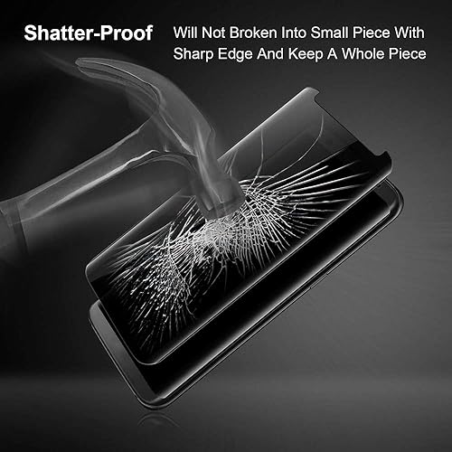 Miniatura 5 de LYWHL Paquete de 2 protectores de pantalla de privacidad para Samsung Galaxy S9 Plus, película de vidrio templado antiespía de dureza 9H para Galaxy