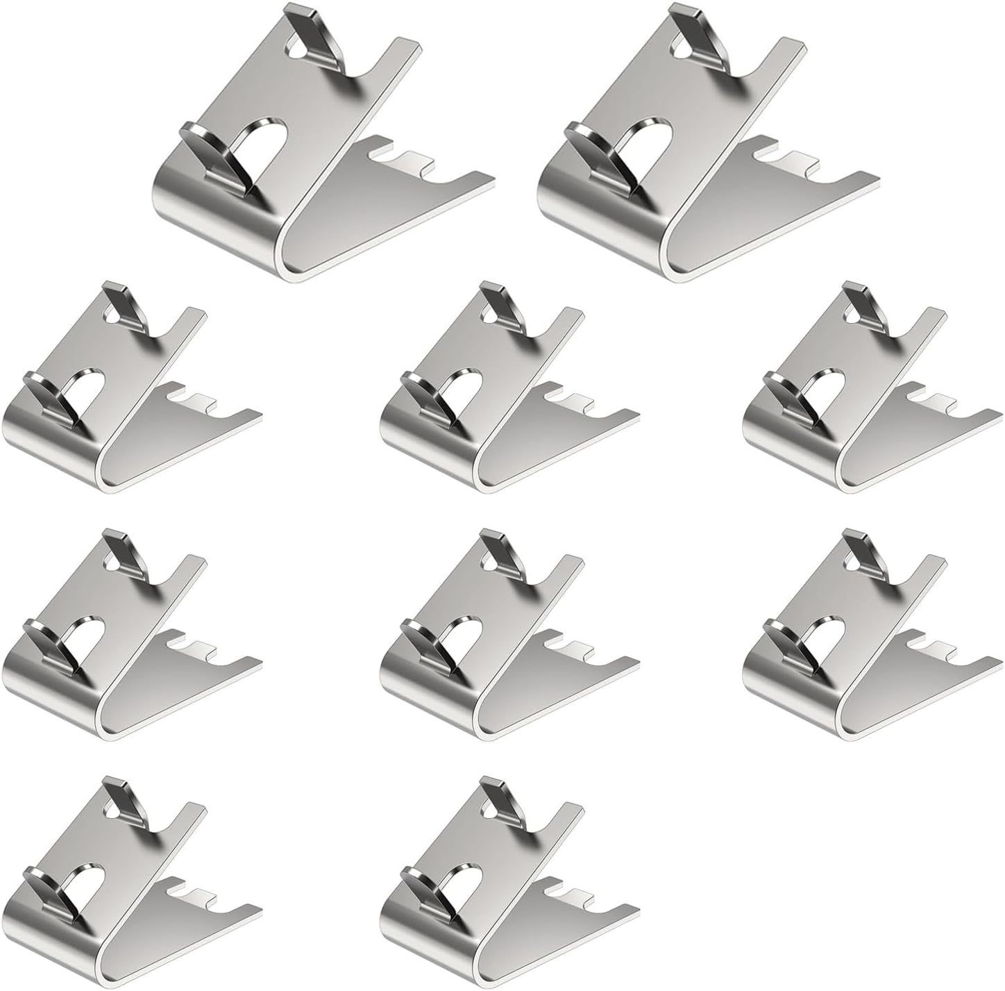 10 Pieces 920158 Refrigerator Shelf Clips,Stainless Steel Fridge Cooler Shelf Support Clips,Replacement Shelf Square Buckles Clips