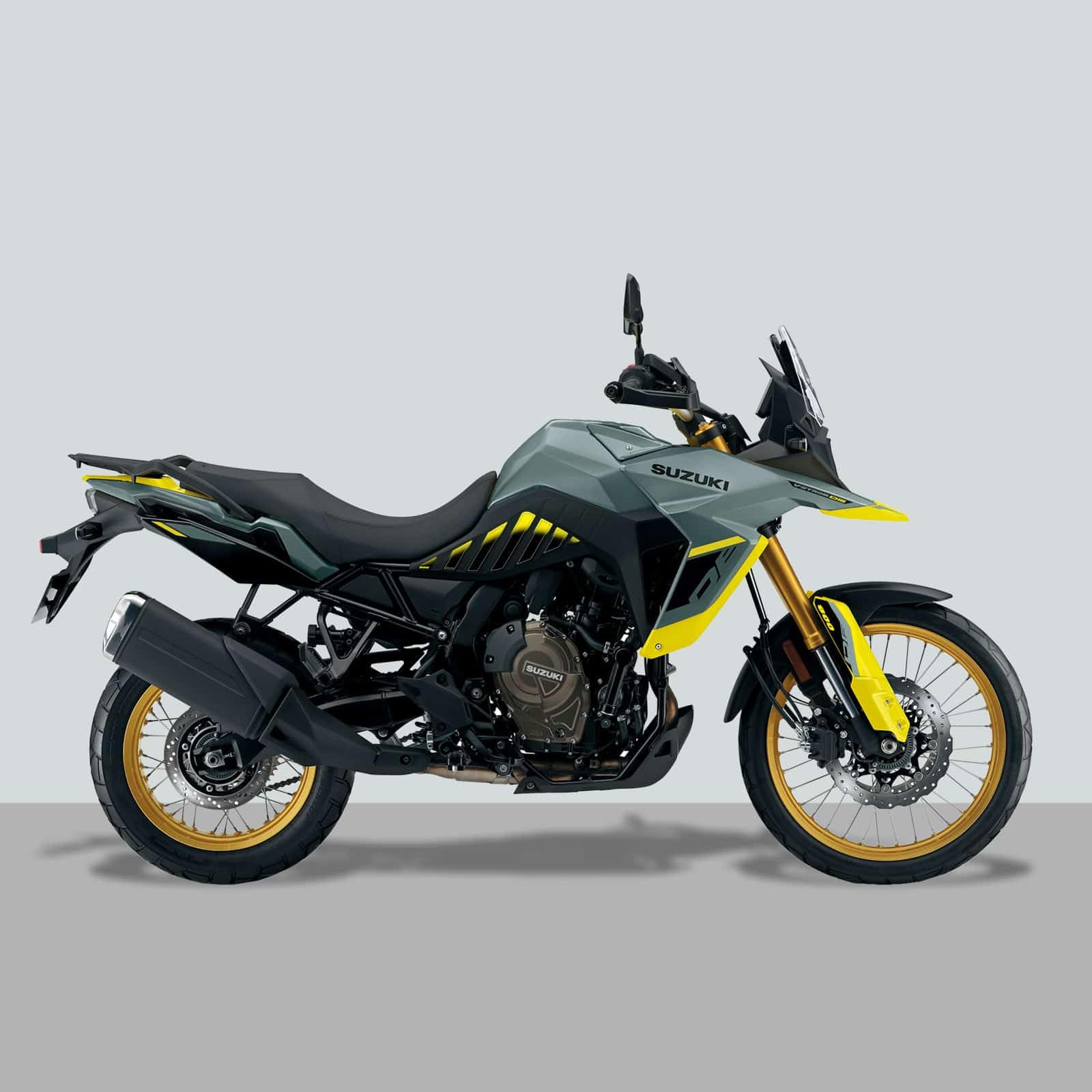 Resin Bike Autocollant Moto Compatibles avec Suzuki V-Strom 800 DE 2023-2024 Green. Protections Grip Latérales de Réservoir Contre Les Chocs et Les Éraflures. Autocollant 3D Résinés Made in Italy