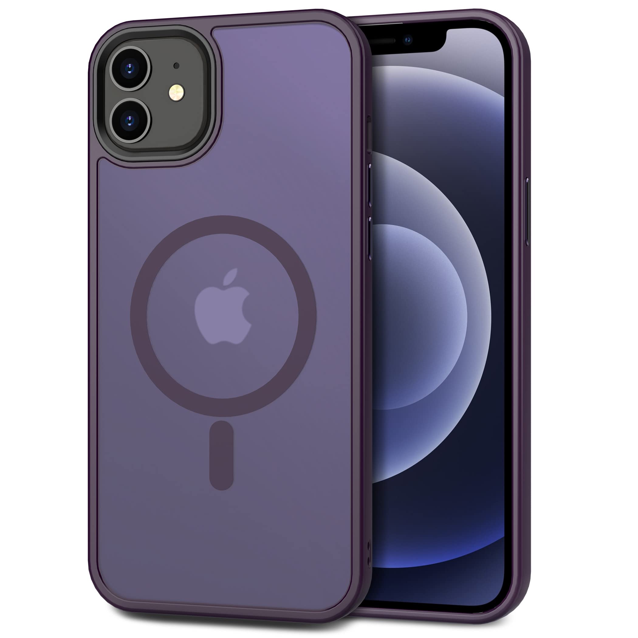 CACOE Magnetic Case for iPhone 12 & iPhone 12 Pro 6.1 inch-Compatible with MagSafe & Magnetic Car Phone Mount,Not Yellowing Anti-Scratch (Dark Purple)
