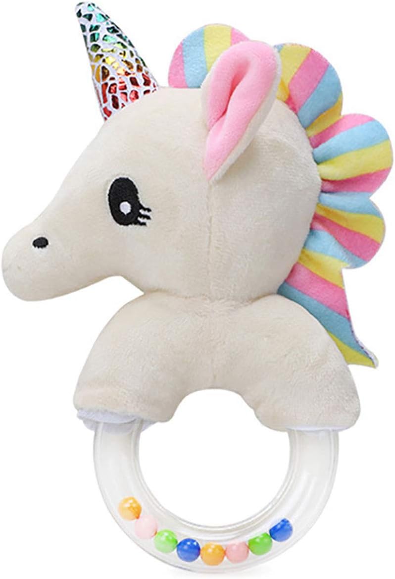 MLWYQOJ Merveilleux Soft Baby Rattle Infant Rattles Cartoon Plush Stuffed Animal Newborn Girl Boy Toys Gifts - Pony