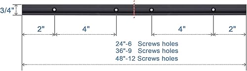 Miniatura 5 de Pista en T de aluminio de 48 pulgadas para carpintería - Perfil de doble corte universal con agujeros de montaje preperforados - Carpintería y
