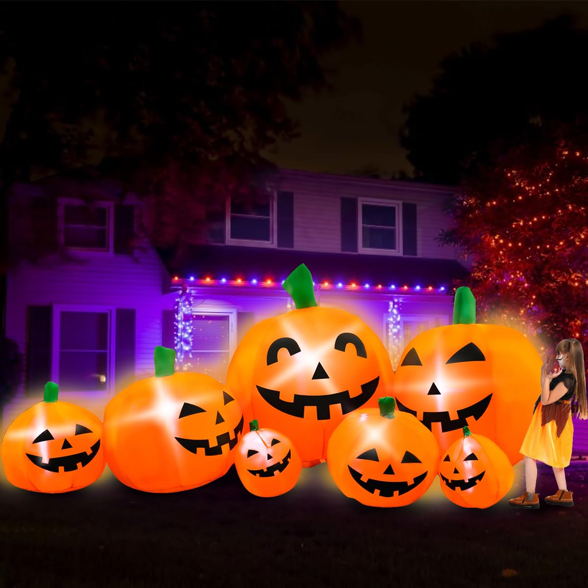 out        ❁Natural  Halloween❁花かごハロウィン♪ MINGZHE Halloween Big Pumpkin Light Up Pumpkin,Halloween