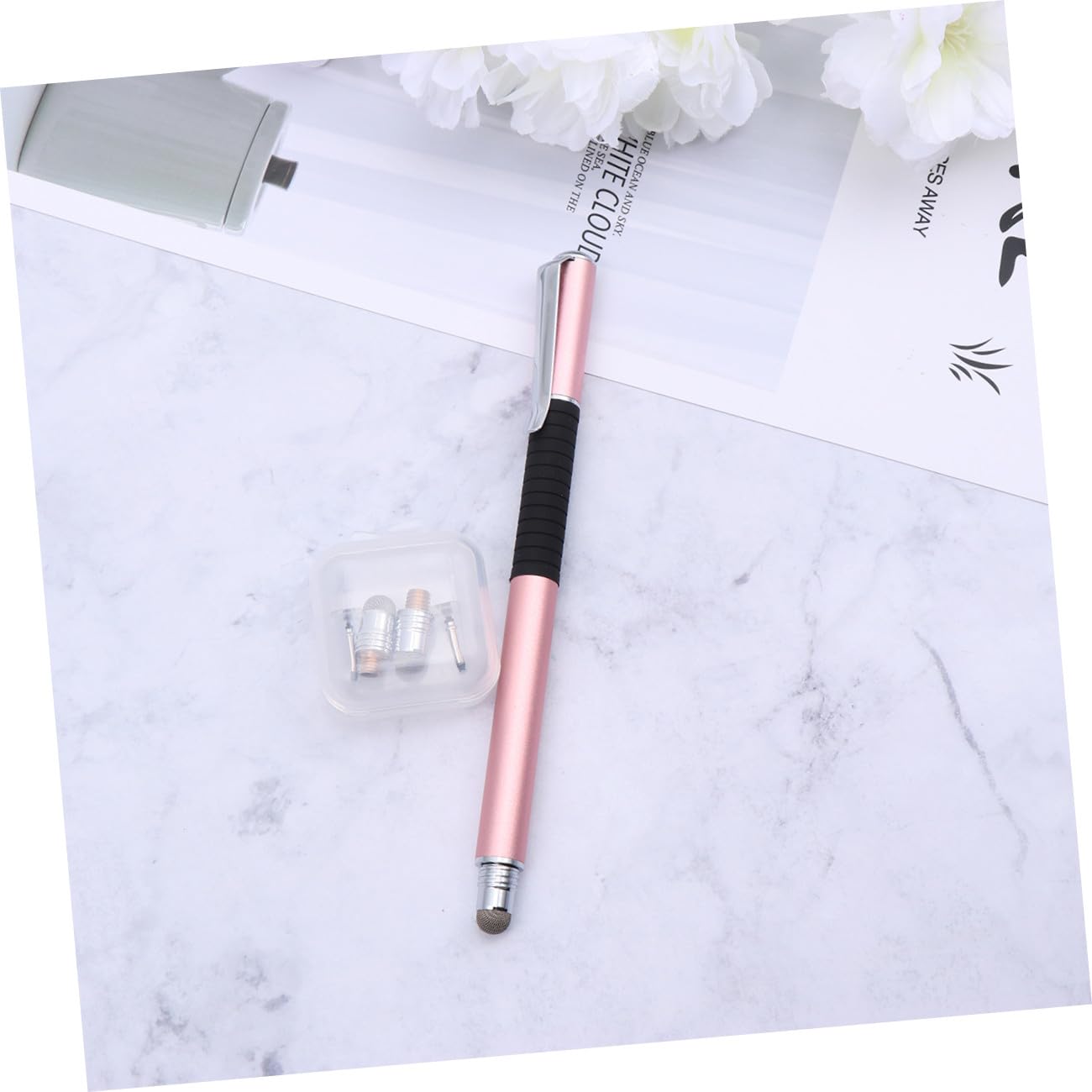 Gatuida 15piezas Lápices Capacitivos con Puntas De Repuesto Bolígrafo Táctil Doble Cara para Pantallas Compatible con Dispositivos Móviles y Tablets Color Rosa Dorado