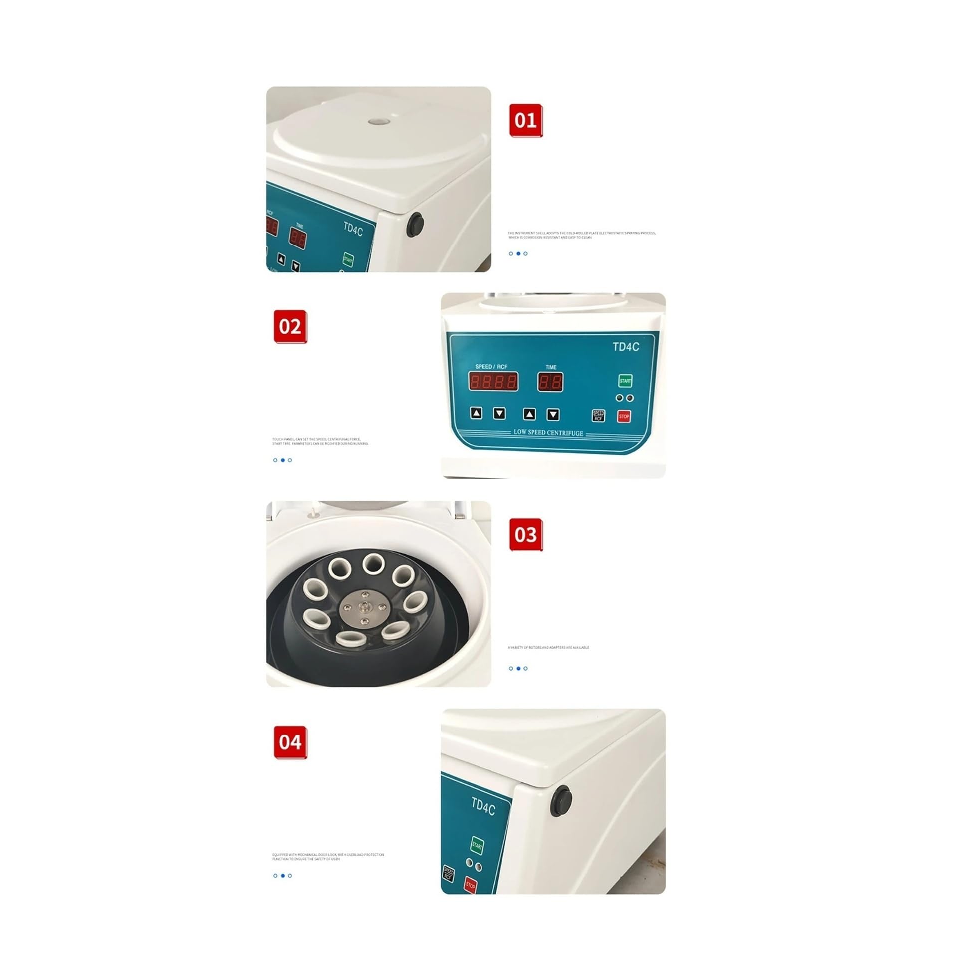 Centrífuga PRP eléctrica de baja velocidad TD4C, centrífuga de sobremesa de laboratorio con pantalla Digital, ajustable de 0-4000 RPM Control de velocidad