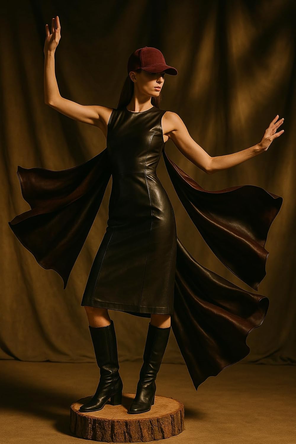 Baseball Cap Suede Leather Hat Snapback Unisex All Season Headwear - Image 4