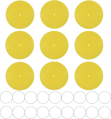 Miniatura 4 de FACHPINT 9 discos azules para estética de pared, discos de vinilo en blanco de 7 pulgadas, decoración de pared musical para graffiti, accesorios de