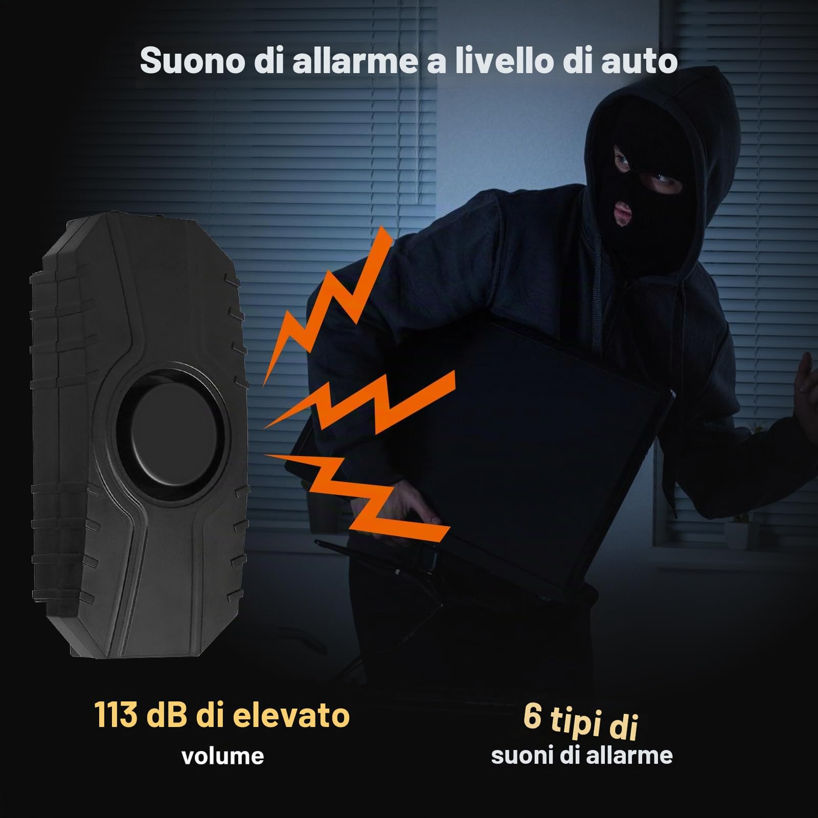 Allarme Bici Senza Fili e Moto - Sistema di Sicurezza Con Telecomando, Sensore di Movimento e Vibrazione - Allarme Bicicletta 113dB