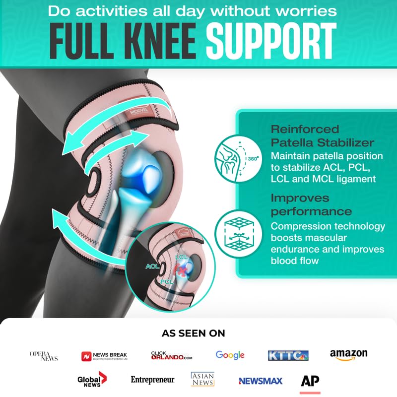 Modvel ELITE Knee Brace With Side Stabilizers & Patella Gel Pads for Maximum Knee Pain Support and Fast Recovery for Men and Women, Knee Pad for Running, Workout, Arthritis, Joint Recovery
