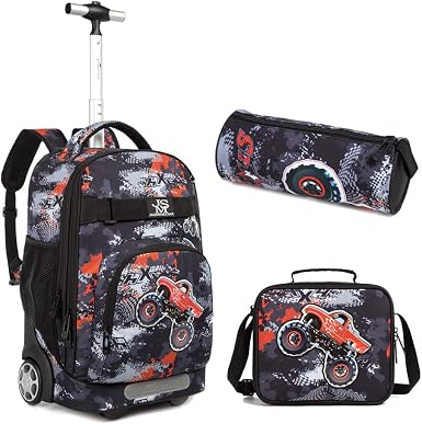 Amazon.com: Mochila con ruedas de 18 pulgadas para niños con bolsa de  almuerzo escolar para niños y niñas, equipaje para niños, bolsas con  ruedas, bolsas de escuela primaria para estudiantes : Ropa,