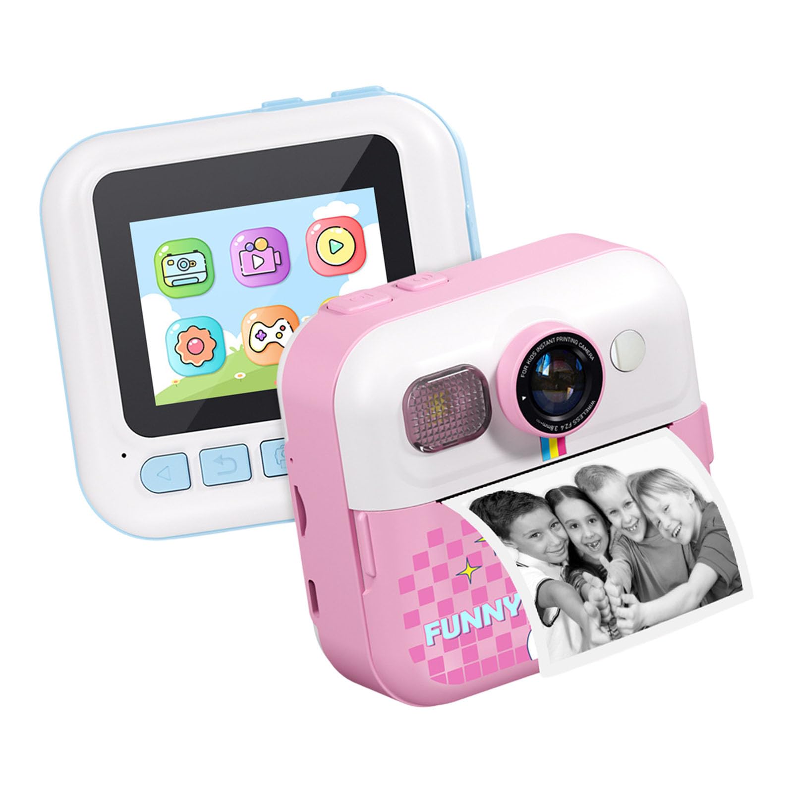 Fotocamera a stampa rapida per bambini con doppia lente da 48 e stampa termica per fotografie creative e divertenti giocattoli fotografici
