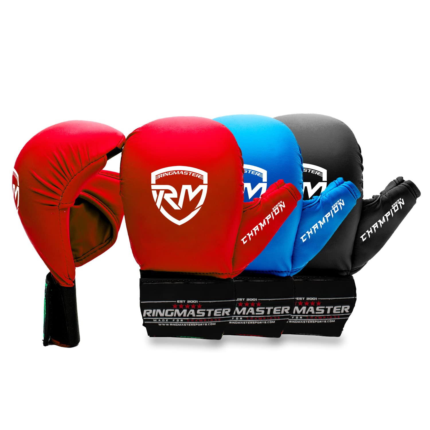 RingMaster Sports Karate Gloves Mitts Martial Arts Punch Training Sparring (Red, Large)