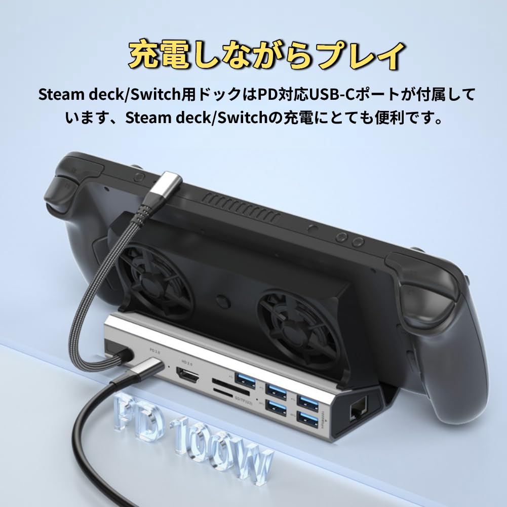 Amazon.co.jp: Steam deck/SWITCH/ROG ALLY/Legion Go用TVドック 10in1