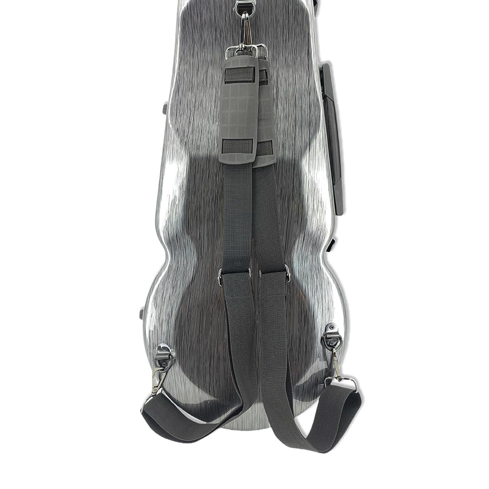 Viola Case - Mochila rígida de fibra de carbono de 16 pulgadas, almohadilla ajustable para el cuello para tamaños de 15 a 16.5 pulgadas, forro grueso, higrómetro integrado, con mango