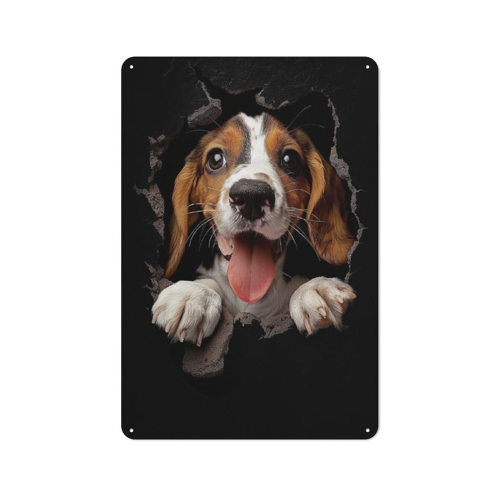 Junmoney Style-17 English Foxhound Printed Metal Sign 30X20cm For Bar Or Restaurant, New Home Wall Decor For Hospitality Decor Collectors