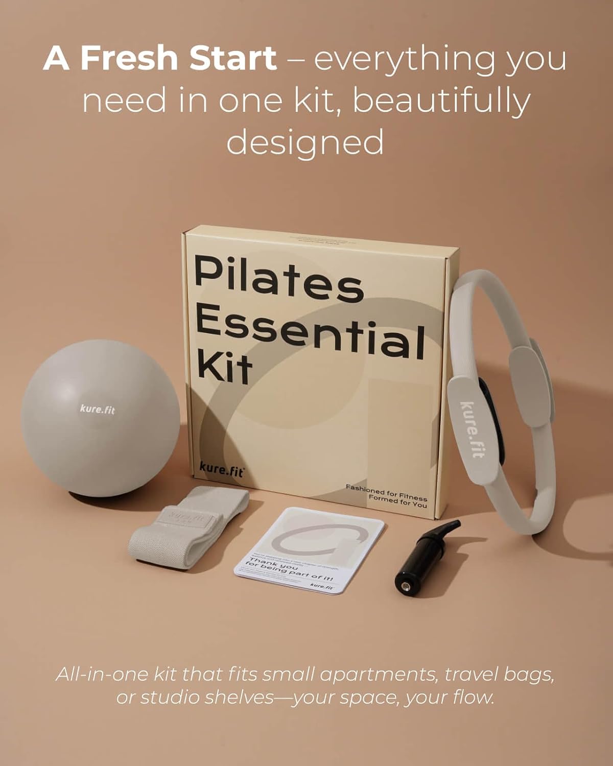 Home Pilates Essentials Kit for Women | Pilates Ring, Mini Ball, Booty Band Set | Pilates Equipment Starter Set in Gift Box | Workout Guide Included - Image 3