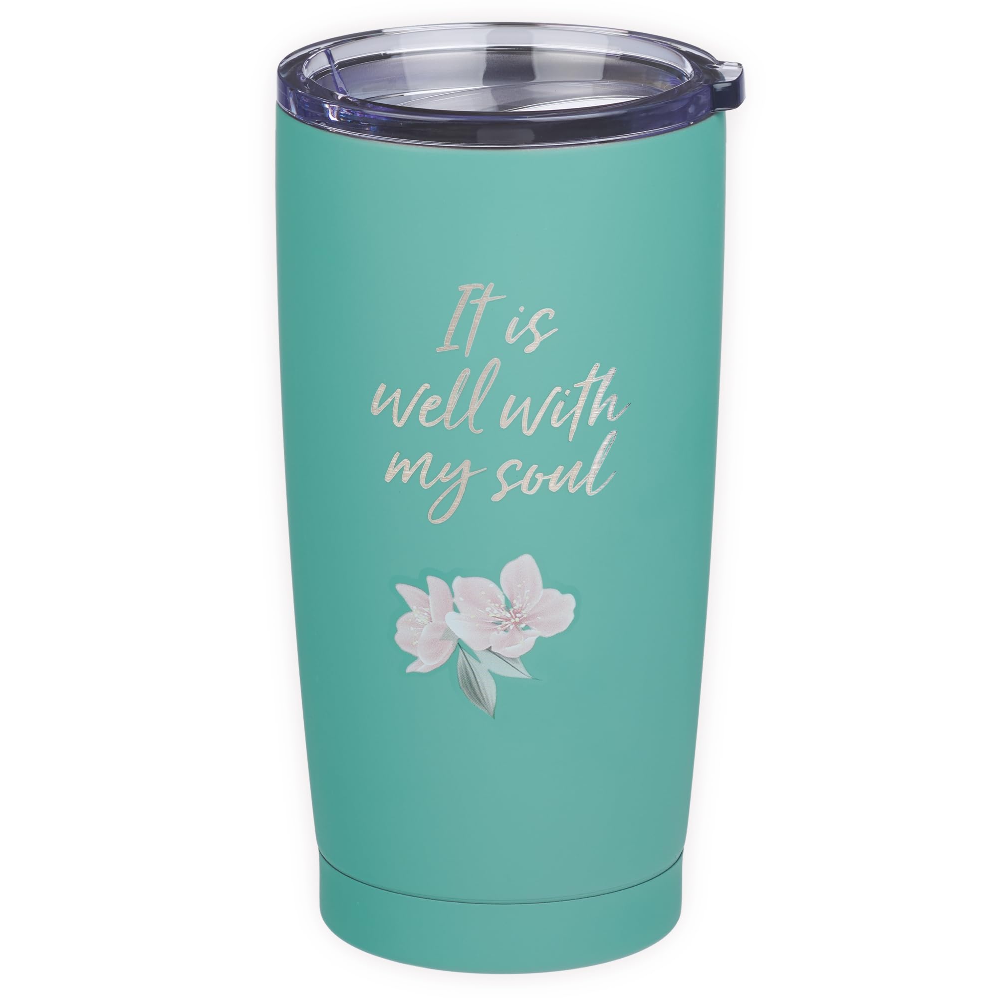 Well With My Soul 510 ml kubek podróżny ze stali nierdzewnej z podwójną ścianką izolowany próżniowo z pokrywką w kolorze morskim