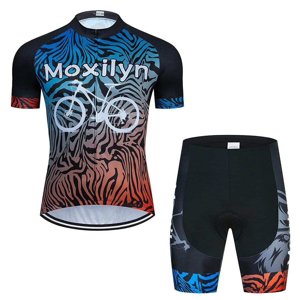 Hombres Jersey + Pantalones Cortos Mangas Cortas de Ciclismo Ropa Maillot Transpirable para Deportes al Aire Libre Ciclo Bicicleta