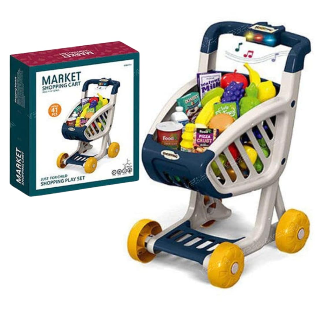 Vikrida 41 Food Fruit Vegetables - Shopping Groceries Cart Trolley for Kids | Pretend Play, Educational Toy Playset - Shopping Cart Trolley for Kids (B0DBHGCDMP) Amazon Price History, Amazon Price Tracker