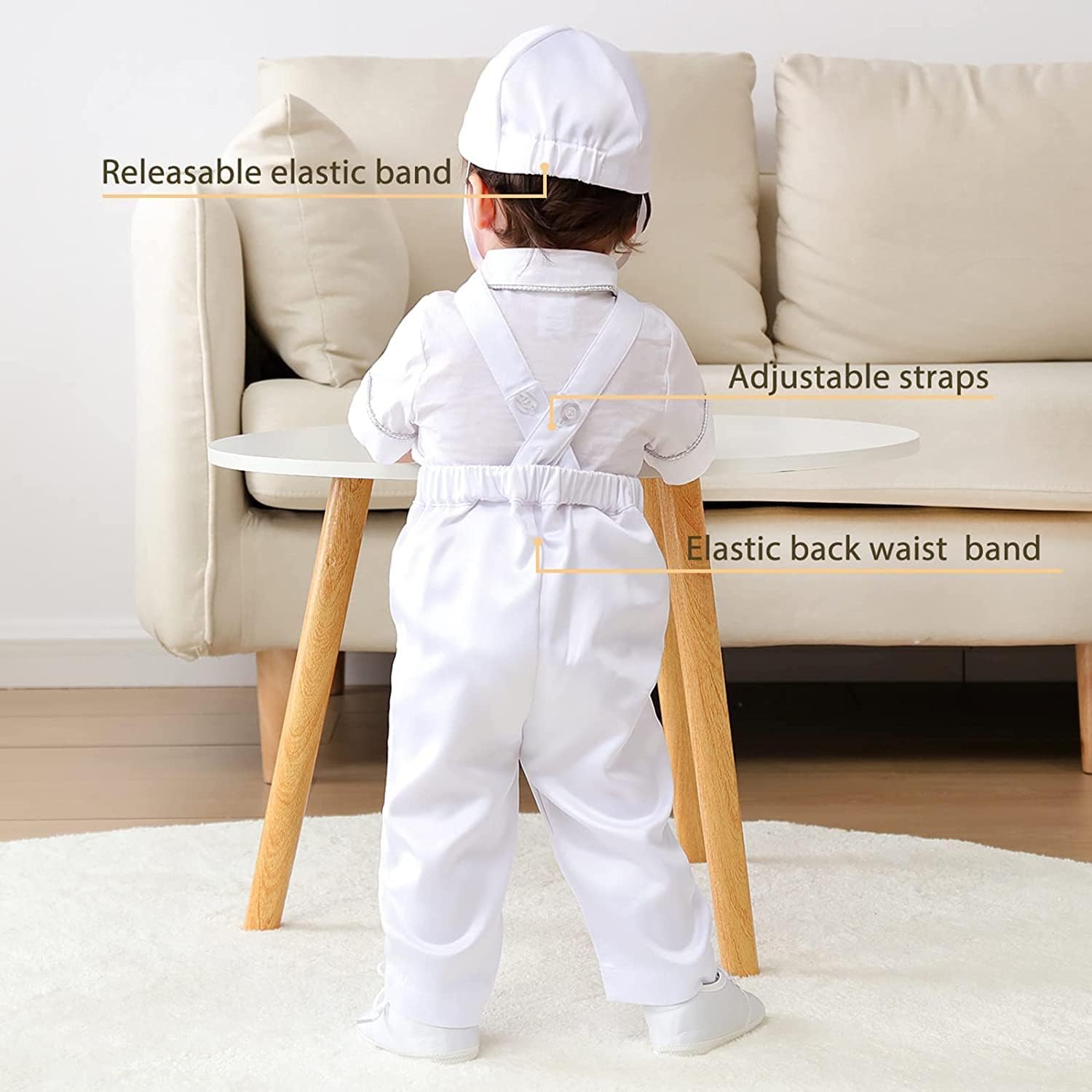 Booulfi Baby Kleidung Jungen Baumwollstoff Baby Anzug Junge Hochzeit Taufanzug Taufkleid Junge Weihnachtsoutfit Trachtenhemd