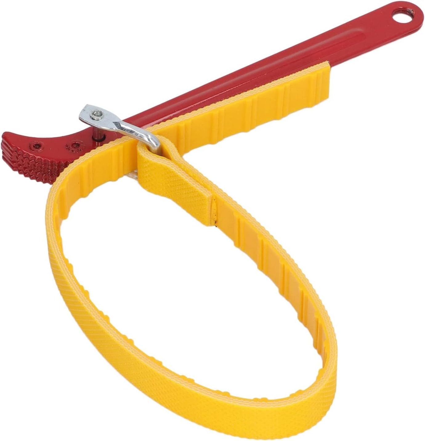 8.3" Multi-Purpose Belt Strap Wrench Handle, 19.3" Length Adjustable Strap, Reinforced Pipe Wrench Filter Opener Tool for Plumbers