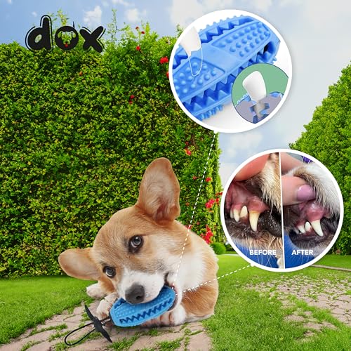 DDOXX Hund Kauspielzeug - Hundespielzeug, Dispensing, interaktive Haustier und Hund Puzzle-Spielzeug für Hund Langeweile, Welpen kauen Zahnen, und Geistige Stimulation- Blau