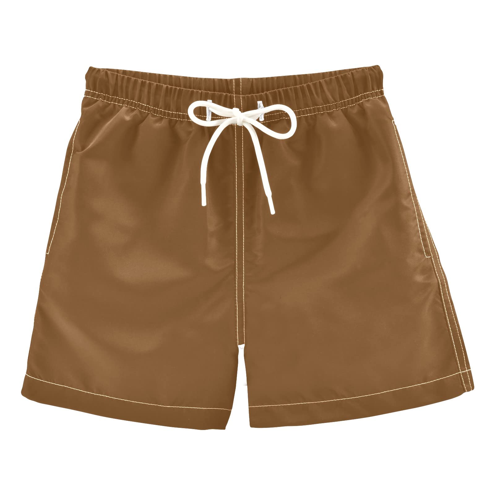 DOMIKING Brown Boys' Swimwear Swim Trunks with Pockets for Child Boy
