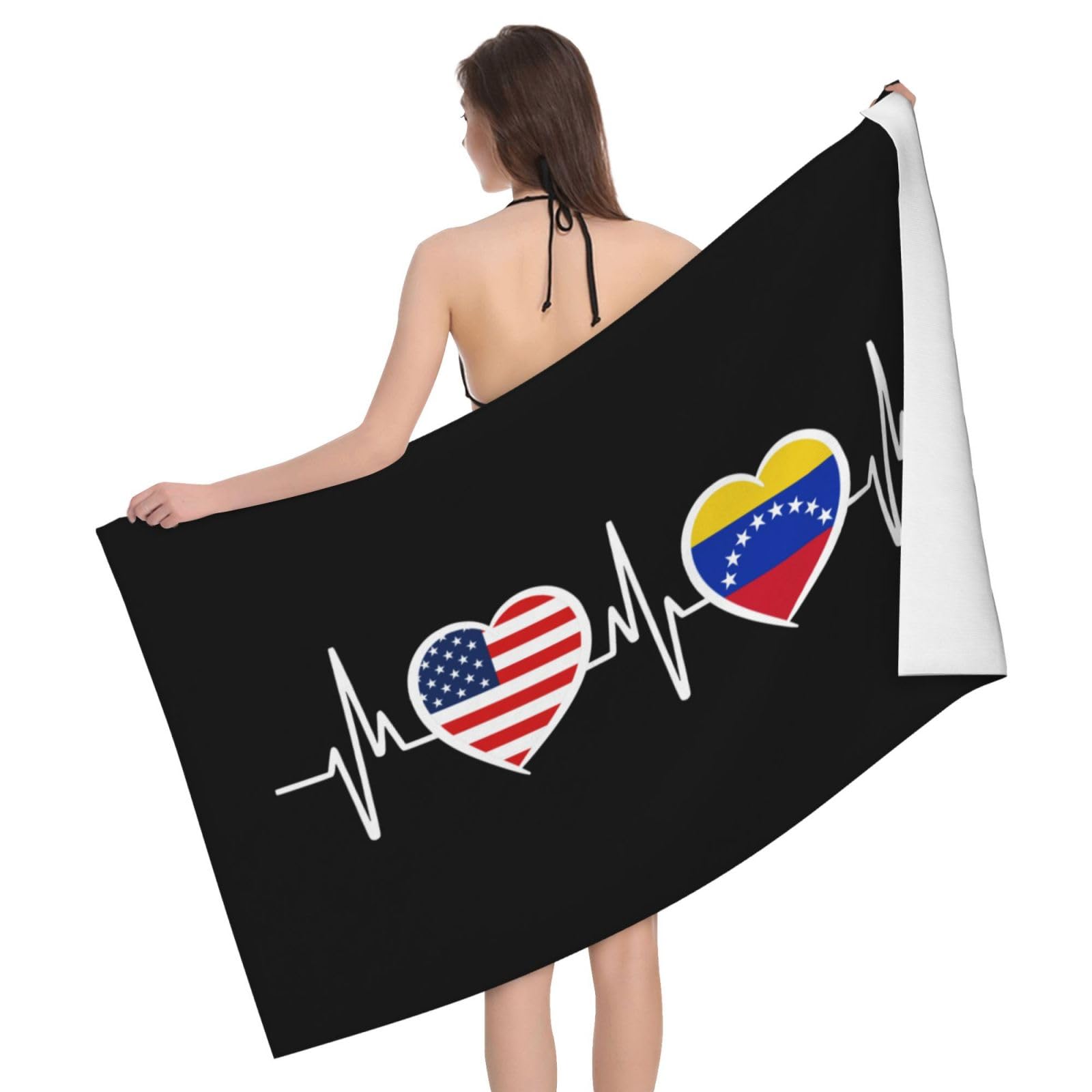 HLBSDM Microfiber America Venezuela Flag Beach Towel Quick Dry Soft Sand Free Beach Towels for Pool Swim Beach Lightweight Thin Towels