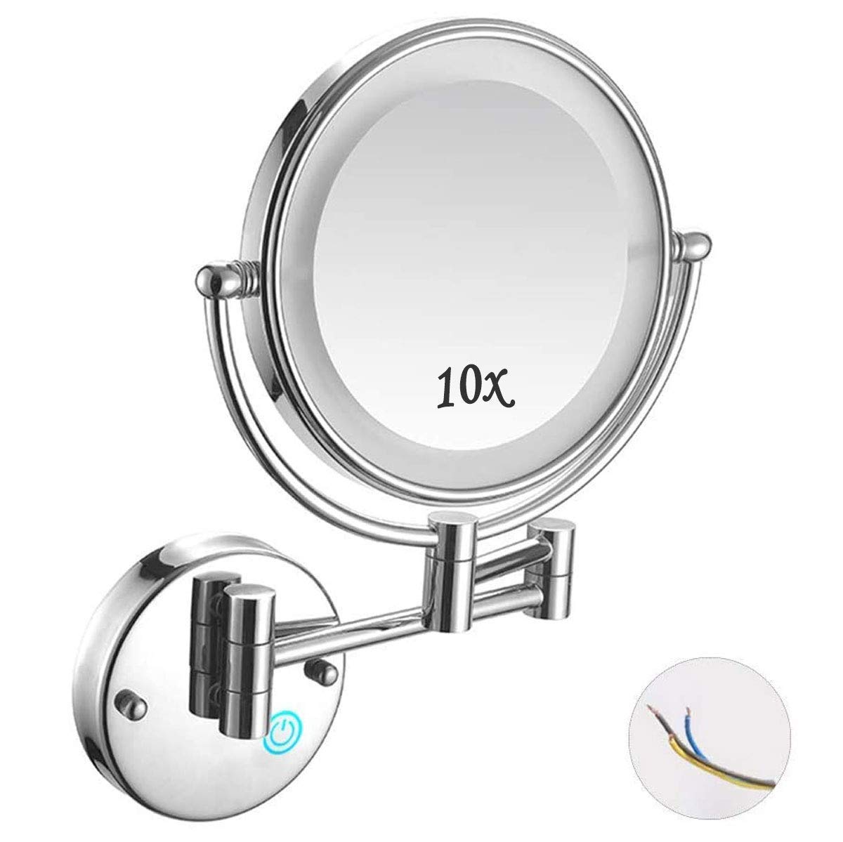 Miroir de Maquillage Mural Salle de Bain Grand Format 8 Pouces